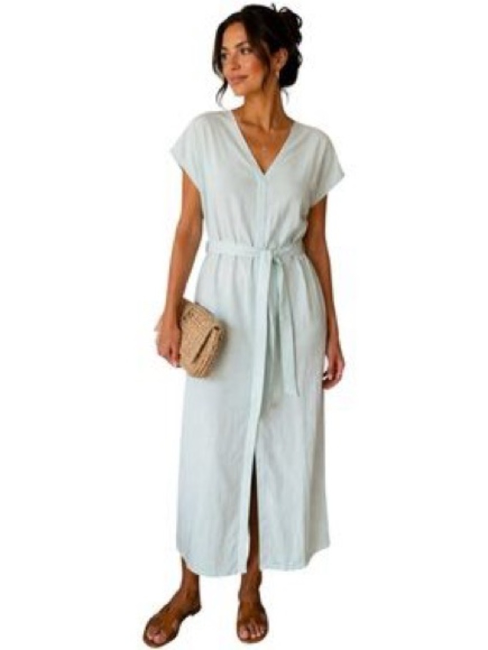 H&M | light mint kimono maxi dress